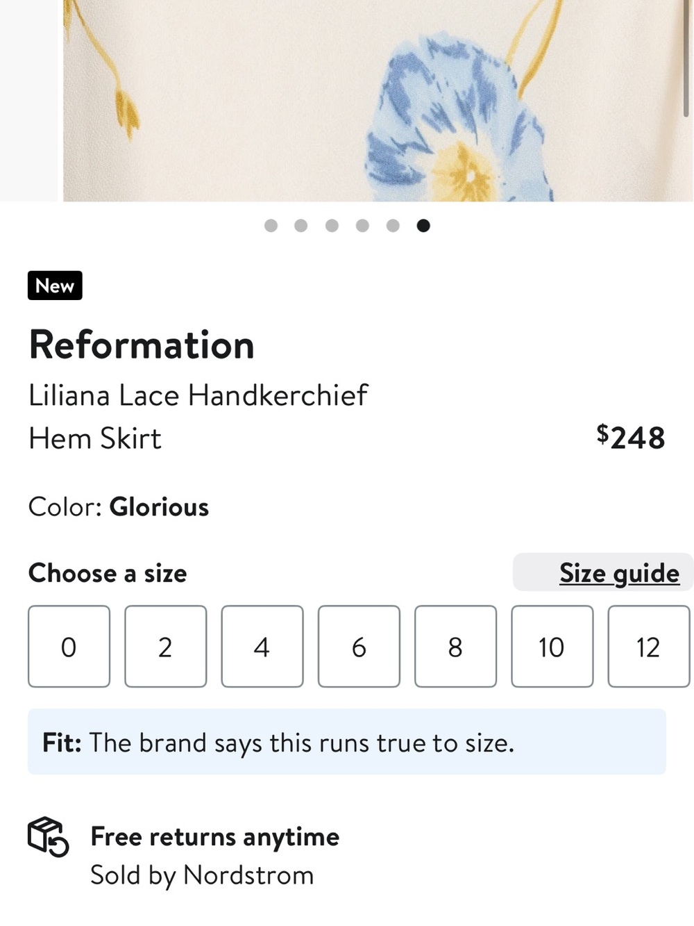 New Reformation Liliana Lace Handkerchief
Hem Skirt in Glorious 💛 - Picture 8 of 8